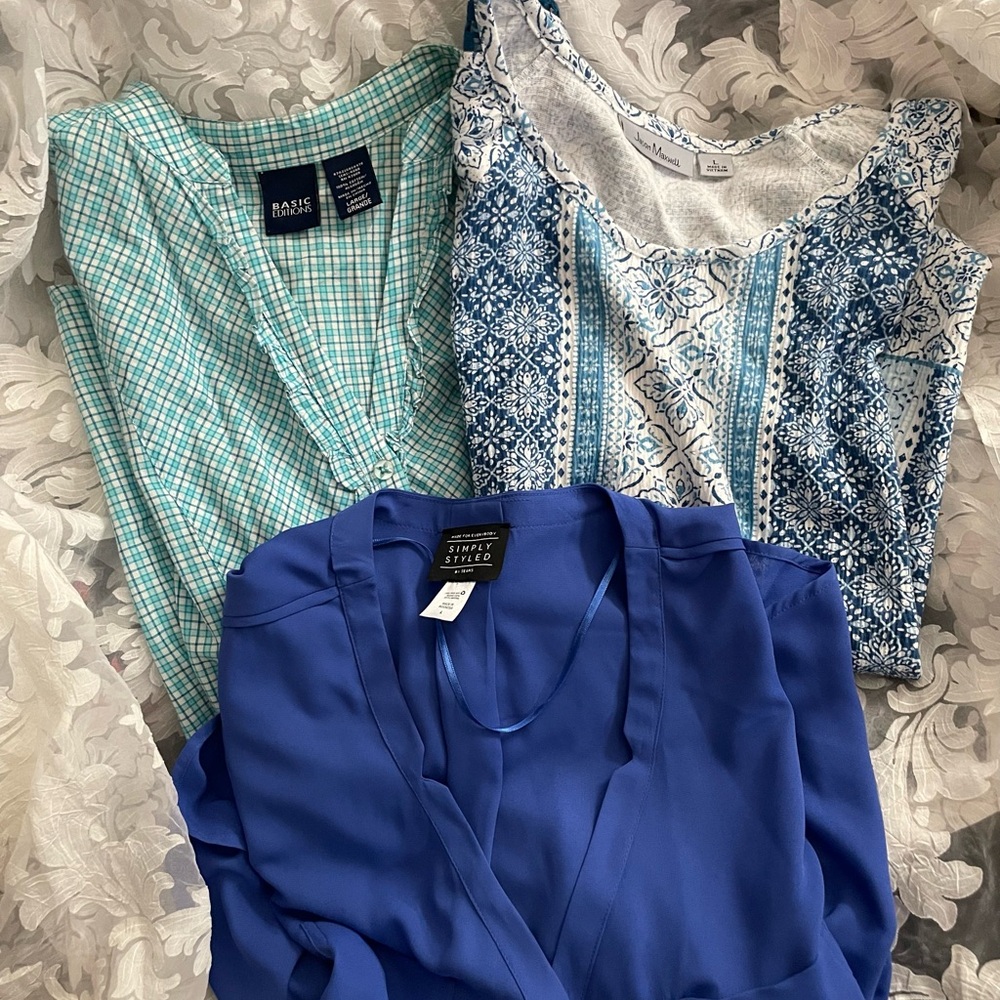 3Ladies shirts.   All size Large. See description